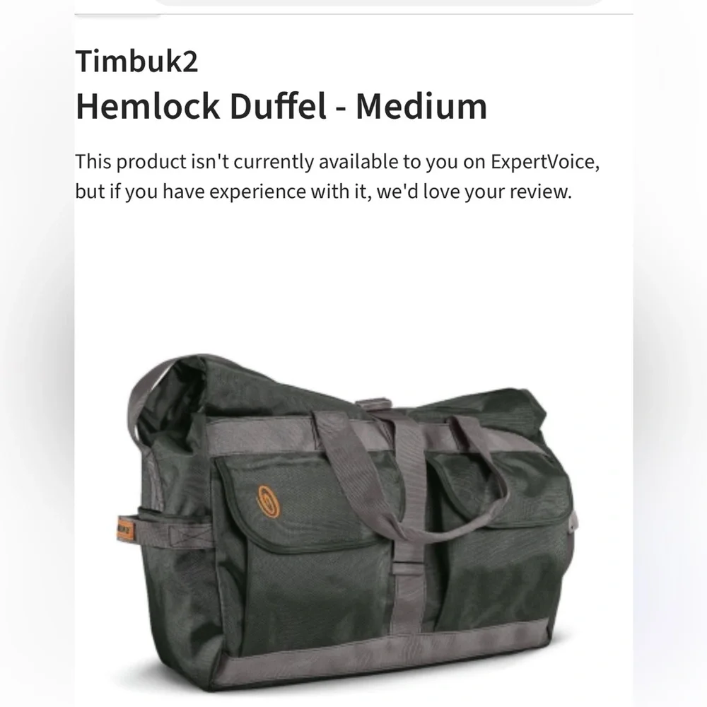 Timbuk2 Hemlock Duffel Roll-top Velcro Messenger Bag, Black, Crossbody